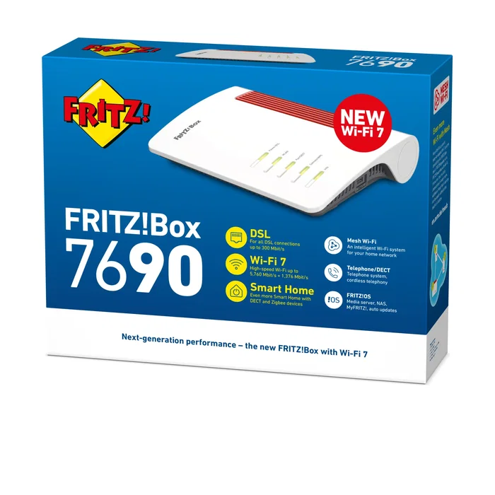 Avm FRITZ!Box 7690 Router Wi-Fi 7 Blanco Avm FRITZ!Box 7690 Router Wi-Fi 7 Blanco