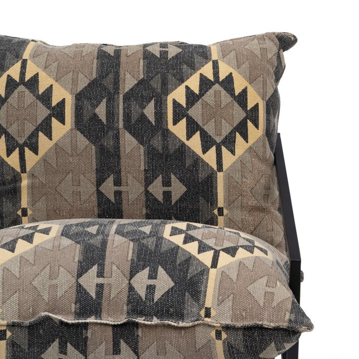 Sillón Negro-Taupe Tejido-Metal Salón 70 X 84 X 86 cm