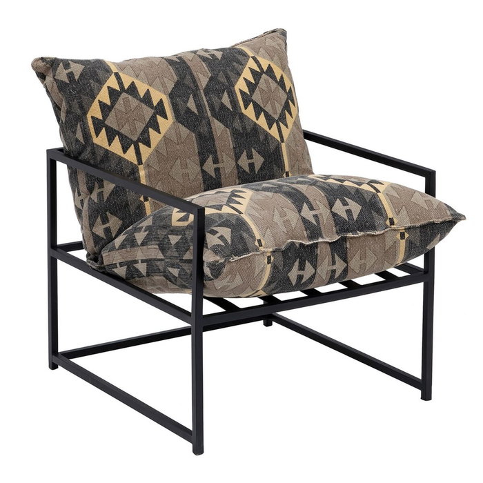 Ixia Sillón Negro-Taupe Tejido y Metal Ixia Sillón Negro-Taupe Tejido y Metal