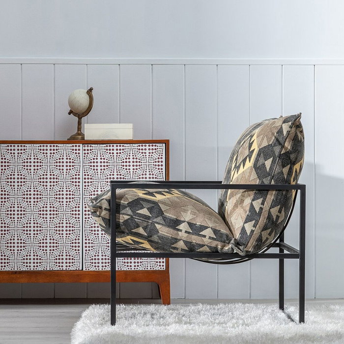 Ixia Sillón Negro-Taupe Tejido y Metal Ixia Sillón Negro-Taupe Tejido y Metal
