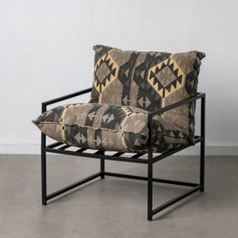 Ixia Sillón Negro-Taupe Tejido y Metal