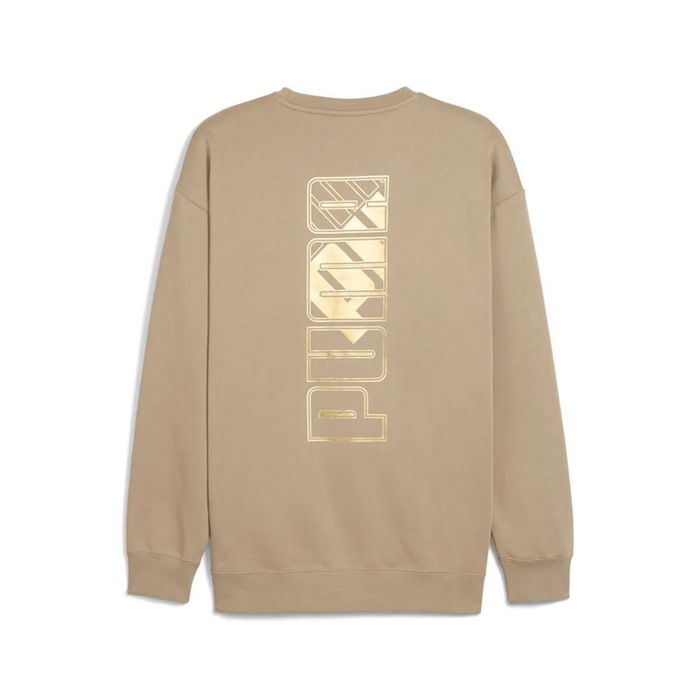 Sudadera sin Capucha Hombre Puma Maximal Metallic Relaxed Marrón M