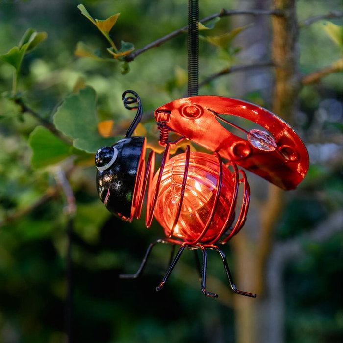 Galix Clip-on solar ladybug con luz LED cálida