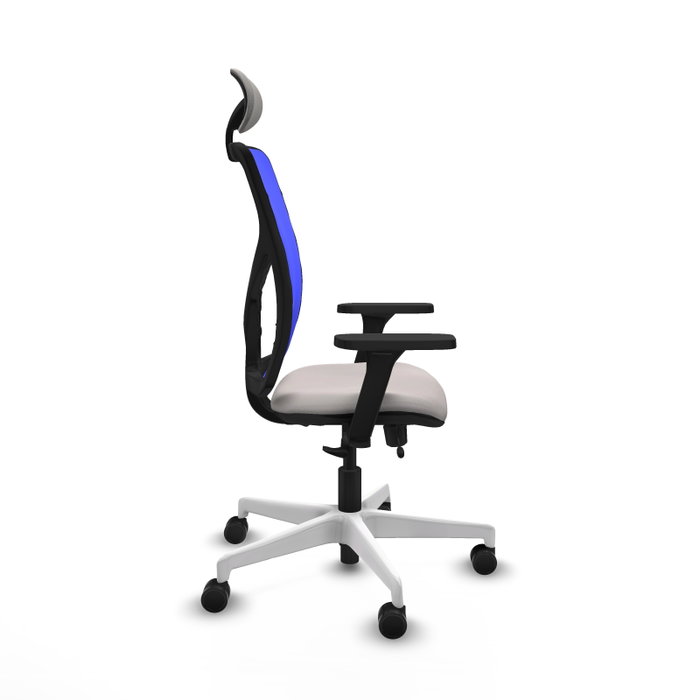 PIQUERAS Y CRESPO Silla de oficina Motilla con mecanismo Sincro/Traslack, Blanco y Azul PIQUERAS Y CRESPO Silla de oficina Motilla con mecanismo Sincro/Traslack, Blanco y Azul