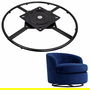 Q&Q Base Giratoria 360° Para Sillón, Diámetro 600 Mm, Plato Giratorio, Negro, Carga Máxima 150 Kgs