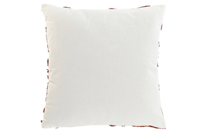 DKD Home Decor Cojín Tufted Blanco y Terracota Pack de 2