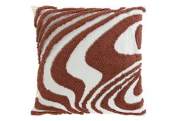 DKD Home Decor Cojín Tufted Blanco y Terracota Pack de 2