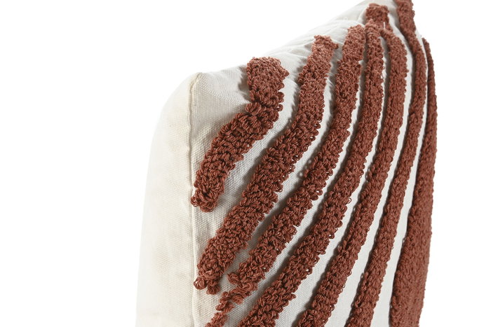 DKD Home Decor Cojín Tufted Blanco y Terracota Pack de 2
