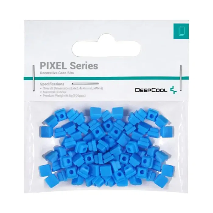 DeepCool R-PIXEL-BU100-G-1 Deepcool Pixel Series - Juego de 100 Piezas para Decoración del Chasis, Tapas de Ventiladores, Caucho, Color Azul