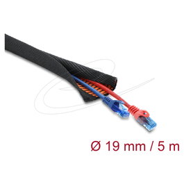 DeLOCK 19023 Funda protectora para cables de doble capa con indicador de desgaste naranja, 5 m x 19 mm