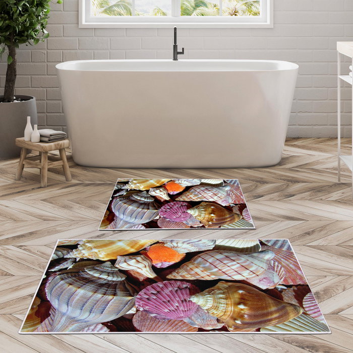 Mijölnir Kt415 Juego de Alfombrillas de Baño Antideslizantes Antibacterianas de Poliéster Suave, Set de 2 Piezas 50x60cm y 60x100cm