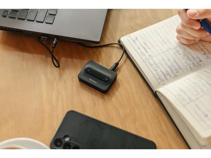 Sandberg BT Link For 2xHeadphone, Conector Bluetooth para 1 o 2 Auriculares Inalámbricos a TV u Ordenador