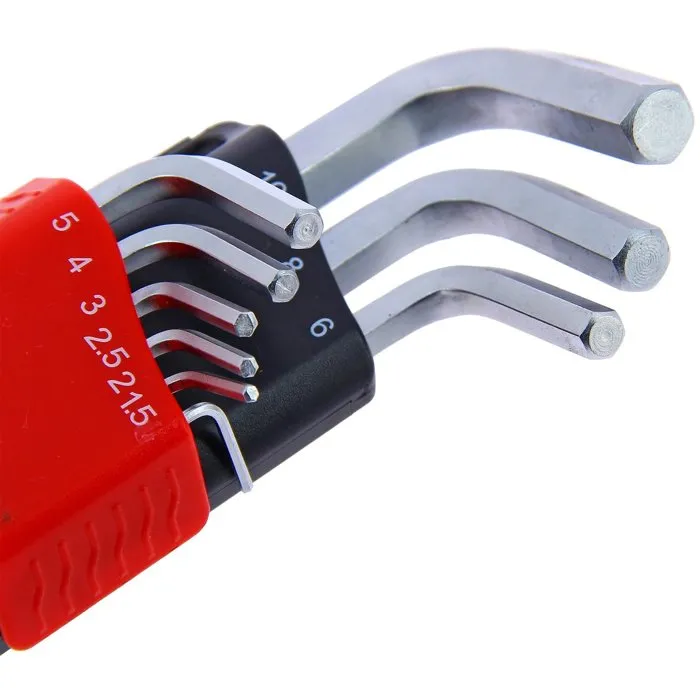 Powertrac Juego de 9 Llaves Allen de 1.5 a 10 mm - ACERO DE PRECISIÓN - 3221322114481