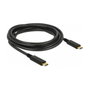 DeLOCK Cable USB 2.0 Tipo-C a Tipo-C 83325 de 3 m, 5 A, E-Marker, Negro