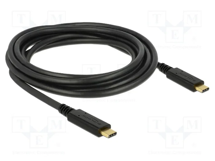 DeLOCK Cable USB 2.0 Tipo-C a Tipo-C 83325 de 3 m, 5 A, E-Marker, Negro DeLOCK Cable USB 2.0 Tipo-C a Tipo-C 83325 de 3 m, 5 A, E-Marker, Negro