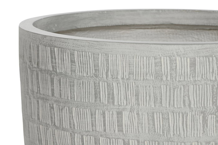 DKD Home Decor Set de 4 Maceteros de Magnesia Gris 44x44x43 cm