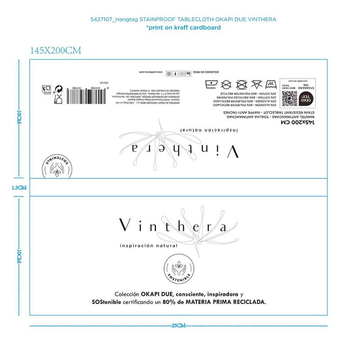 Mantel Mesa Reciclado Okapi Due Vinthera 145x200 cm