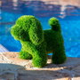 Faura Figura Decorativa de Césped Artificial Perro, Resistente a la Intemperie y Rayos UV, Incluye Elementos de Fijación para el Suelo, 23 x 35 x 33 cm