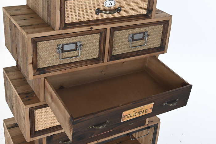 Cajonera Vintage DKD Home Decor Natural 33.5 x 111 x 70 cm