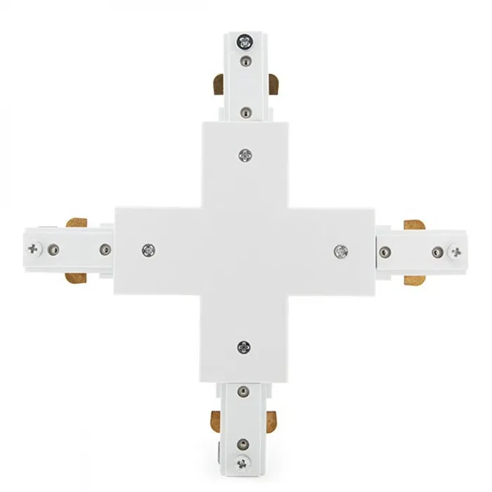 Conector X Carril Bifásico Blanco para Focos de LEDs