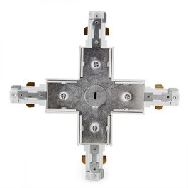 Conector X para Carril Bifásico Blanco – Accesorio para Focos LED