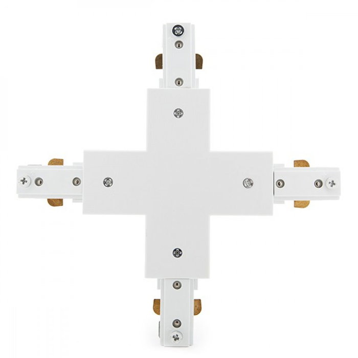 Conector X para Carril Bifásico Blanco – Accesorio para Focos LED Conector X para Carril Bifásico Blanco – Accesorio para Focos LED