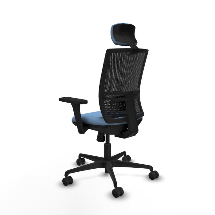 PIQUERAS Y CRESPO Silla de oficina Yunquera con mecanismo Sincro, Azul cielo y Negro