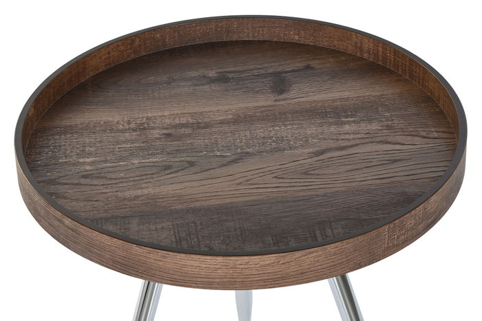 DKD Home Decor Mesita Auxiliar Moderno Marron Oscuro Plateado Acero MDF 45.8 x 47.5 x 45.8 cm DKD Home Decor Mesita Auxiliar Moderno Marron Oscuro Plateado Acero MDF 45.8 x 47.5 x 45.8 cm