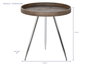DKD Home Decor Mesita Auxiliar Moderno Marron Oscuro Plateado Acero MDF 45.8 x 47.5 x 45.8 cm