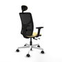 PIQUERAS Y CRESPO Silla de oficina Motilla con mecanismo Sincro/Traslack Crema y Negro