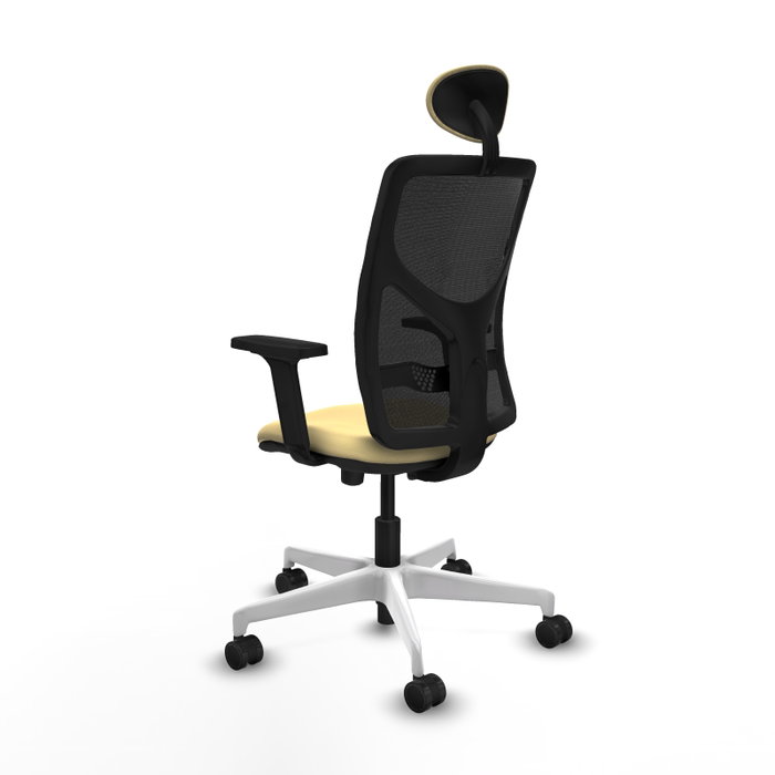 PIQUERAS Y CRESPO Silla de oficina Motilla con mecanismo Sincro/Traslack Crema y Negro