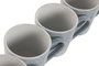 DKD Home Decor Set de 4 tazas de gres Mandala 24 azul