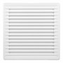 Edm Rejilla de ventilación cuadrada empotrable ajustable con mosquitera ø 80-150mm, 170x170x11,5mm, blanca