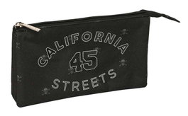 Safta Estuche Portatodo Triple Bolso Escolar California con 3 Cremalleras, 120 x 30 x 220 mm