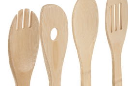 DKD Home Decor Chinalight 2025 Utensilio Básico Beige Natural Bambú Set de 4 Piezas 1 x 30 x 6 cm