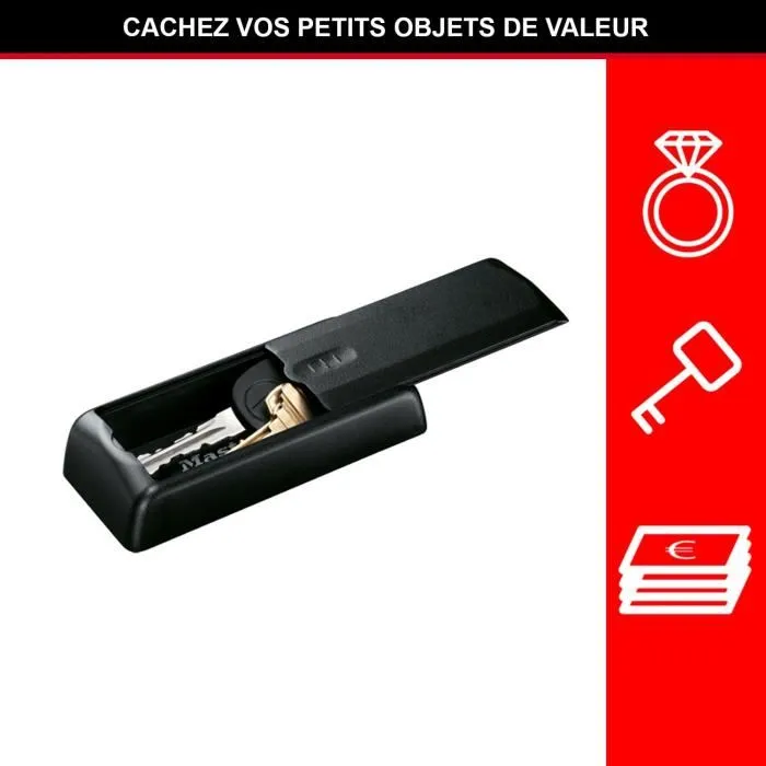 Master Lock Mini Caja de Llaves Magnética para Ocultar Llave de Automóvil Negro Master Lock Mini Caja de Llaves Magnética para Ocultar Llave de Automóvil Negro