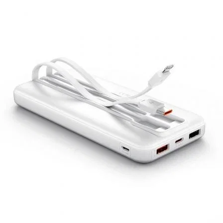 Powerbank 10000mah vention fhow0 22.5w blanca incluye cable usb tipo-c y lightning