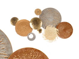 Giftdecor Mural Metal Vegetal Círculos 90x5x47 cm (Set de 2)