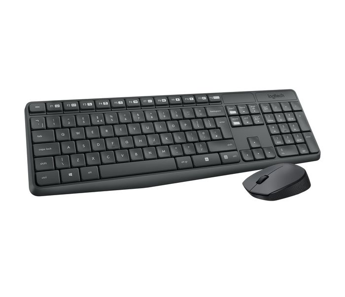 Logitech MK235 Combo Teclado y Ratón Inalámbrico Fiable con Receptor USB Compartido y Batería Larga Duración