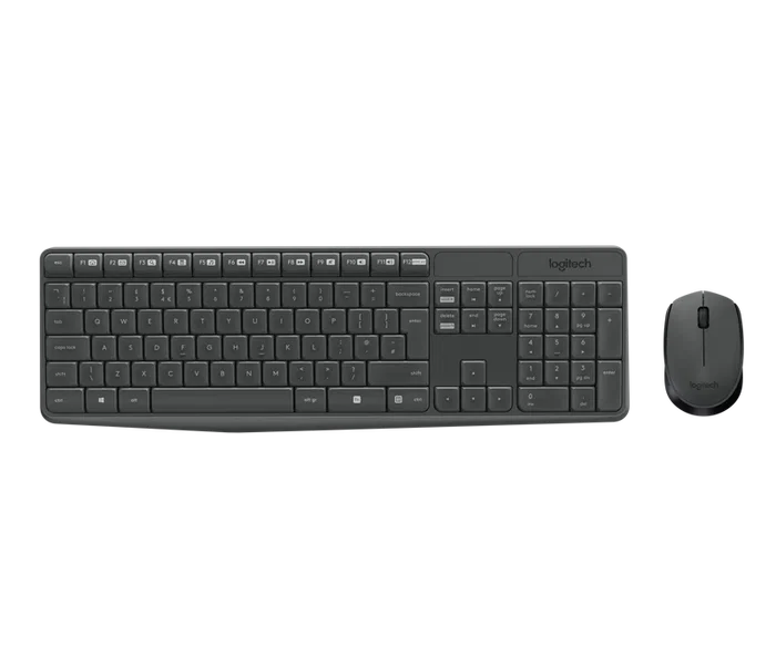 Logitech MK235 Conjunto de teclado y ratón inalámbrico, Gris, Distribución US International Logitech MK235 Conjunto de teclado y ratón inalámbrico, Gris, Distribución US International