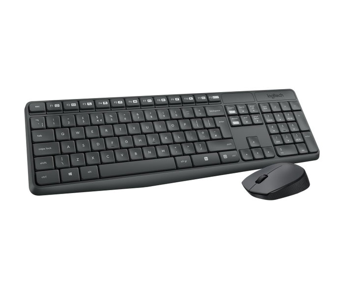 Logitech MK235 Conjunto de teclado y ratón inalámbrico, Gris, Distribución US International Logitech MK235 Conjunto de teclado y ratón inalámbrico, Gris, Distribución US International