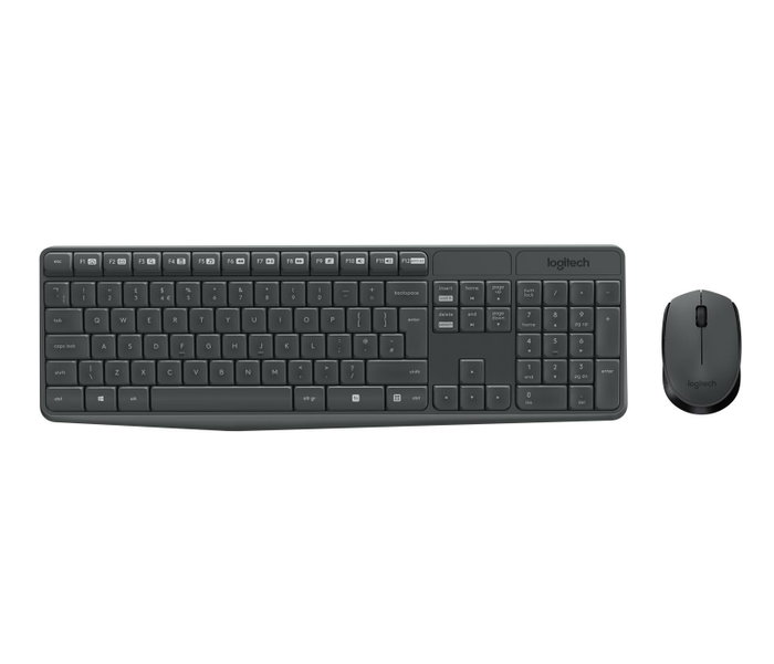 Logitech MK235 Conjunto de teclado y ratón inalámbrico, Gris, Distribución US International Logitech MK235 Conjunto de teclado y ratón inalámbrico, Gris, Distribución US International