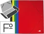 Liderpapel Carpeta Gomas Tres Solapas Cartón Plastificado Folio Colores Surtidos