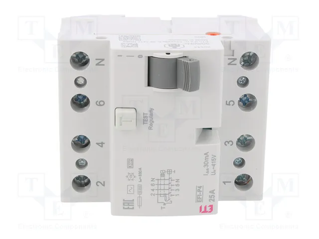 ETI POLAM EFI-P4 AC 25/0.03 Interruptor Diferencial 4 Polos 25A 30mA ETI POLAM EFI-P4 AC 25/0.03 Interruptor Diferencial 4 Polos 25A 30mA