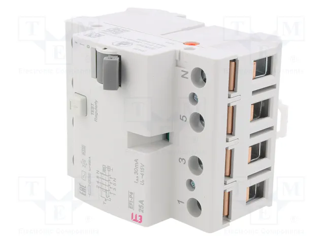 ETI POLAM EFI-P4 AC 25/0.03 Interruptor Diferencial 4 Polos 25A 30mA ETI POLAM EFI-P4 AC 25/0.03 Interruptor Diferencial 4 Polos 25A 30mA
