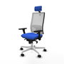 PIQUERAS Y CRESPO Silla de oficina Horna con mecanismo Sincro, Azul y Blanco