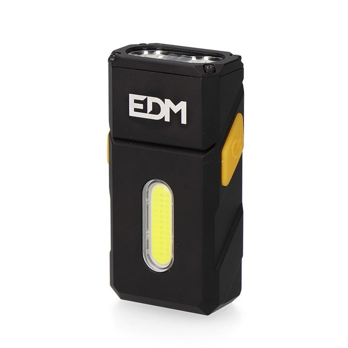 EDM Stormlight - Mini Linterna LED Recargable USB-C, 1000 Lúmenes, Cabezal Giratorio 180°, con Clip e Imán