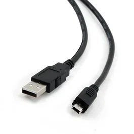 Iggual Cable USB 2.0 a Mini USB B 1.8m, Negro, Macho a Macho (USB A a Mini B) para Transferencia de Datos, Conectores Chapados en Oro