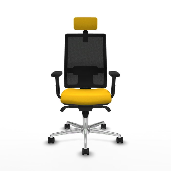 PIQUERAS Y CRESPO Silla de oficina Horna con mecanismo Sincro, Amarillo y Negro