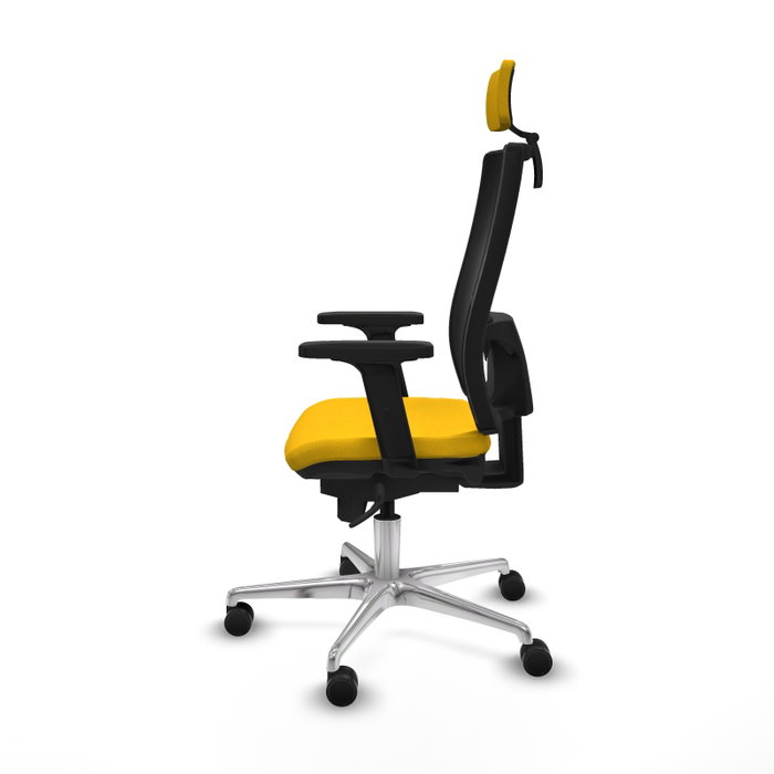 PIQUERAS Y CRESPO Silla de oficina Horna con mecanismo Sincro, Amarillo y Negro